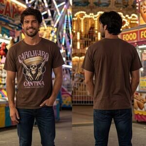 Cabo Wabo Cantina Vintage Shirt Mens L Brown San Lucas Short Sleeve Tee 42